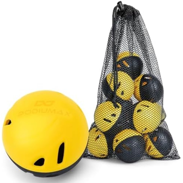 PodiuMax Impact Limited Flight Practice Baseballs, 12 Pack, Yellow & Black